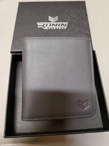 2 Pack Ronin Factory Men's Genuine Smooth Leather Gray Bifold Wallet 2 For One! - Picture 1 of 4
