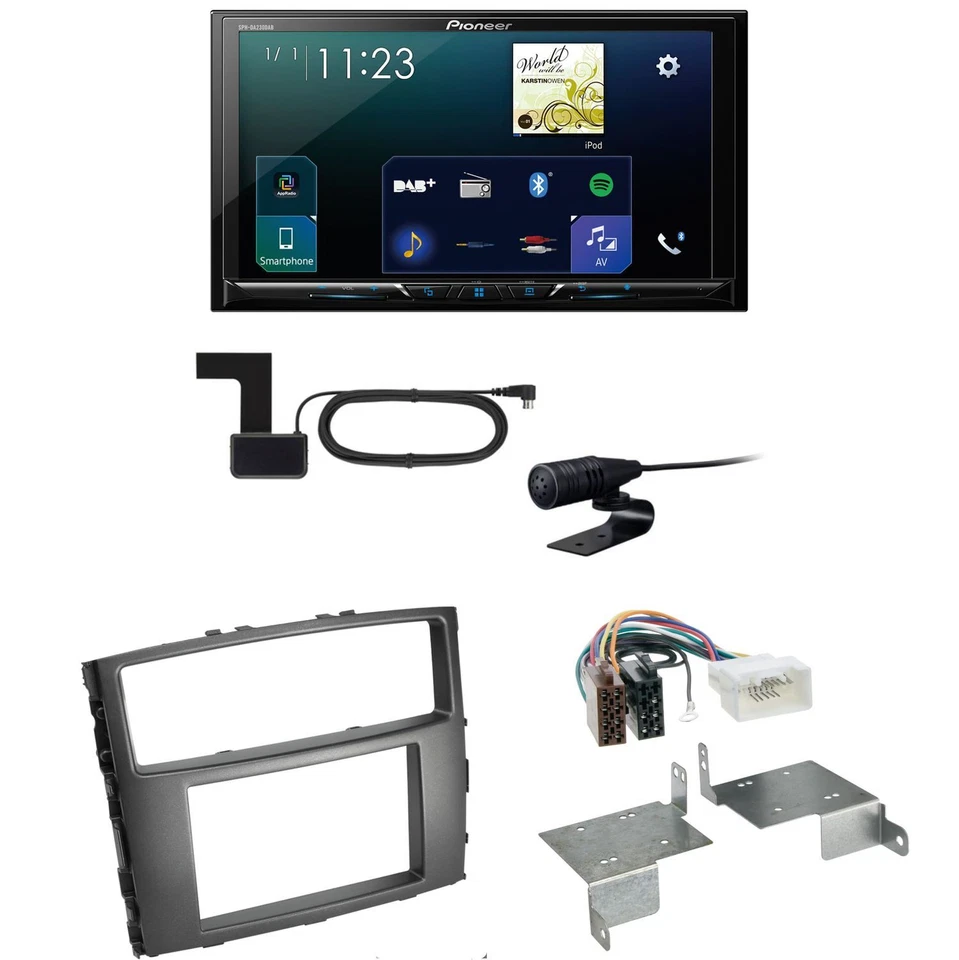 Pioneer SPH-DA230DAB CarPlay USB MP3 Einbauset für Mitsubishi Pajero bis 2014 - Bild 1 von 1