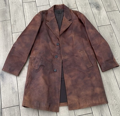 Cappotto Prada da uomo in pelle marrone