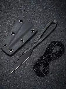 CIVIVI D-Art D2 Stahl Fixed Blade Neck Knife Black - Bild 1 von 7