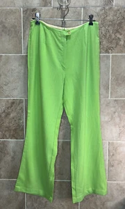 Women’s Vintage Lime Green Flat Front Pants - Picture 1 of 4