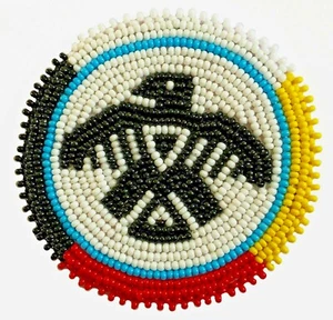 ROSETTA NUOVA FATTA A MANO 4 DIRECTONS THUNDER BIRD APPLICAZIONI PERLINE R58/11 - Foto 1 di 2