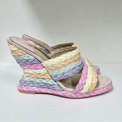 Sophia Webster Ines 编织楔形中帮拖鞋凉鞋 38 7.5 — 第 1/4 张图片