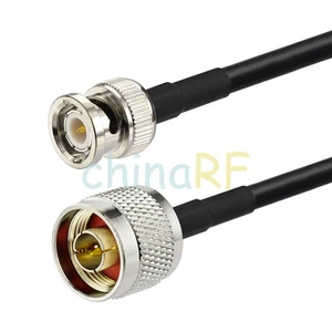 BNC Plug Male to N Male RF Adapter Cable pigtail coax KSR195 30cm for wireless - Picture 1 of 3
