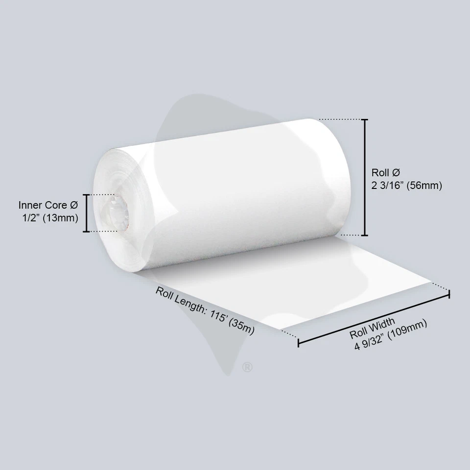 (24) Rollos de papel térmico de 4-9/32" x 115' para impresoras INTERMEC PB40/41 Foto 1 de 1