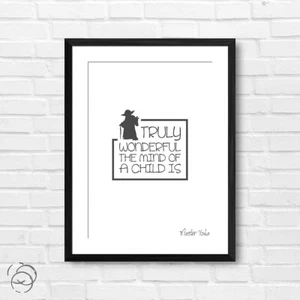 Póster estampado de citas de Yoda ""Truly Wonderful The Mind Of A Child Is"" Star Wars - Imagen 1 de 14