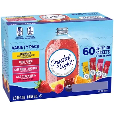Crystal Light Lemonade Fruit Punch Powdered Drink Mix Variety Pack 60 ct . - Image 1 of 4