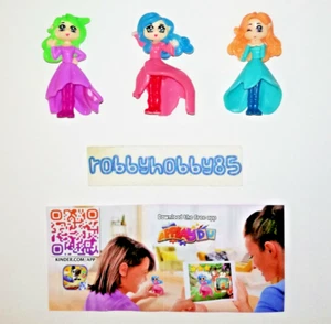 SERIE COMPLETA BAMBOLE FLUO VV155 - VV157 + 3 BPZ KINDER SORPRESA ITALIA 2020/21 - Picture 1 of 1