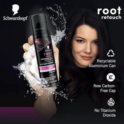 Schwarzkopf Root Retouch Temporary Root Cover Spray Gris Cobertura - Negro Foto 1 de 4