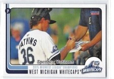 2015 West Michigan Whitecaps Champions (Class A-Detroit Tigers) Spenser Watkins