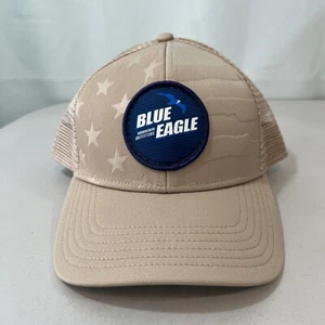 Blue Eagle Mountain Outfitters Patch Flag Hat Cap Tan Mesh Snapback Outdoor Cap - Picture 1 of 12