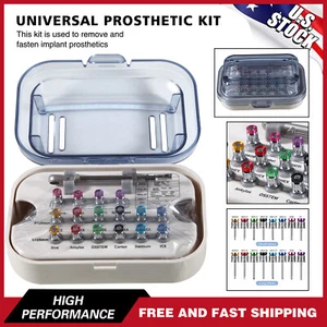 Dental Universal Implant Prosthetic Kit Torque Wrench Screw Drivers Remover +Box - Picture 1 of 24