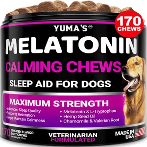 Melatonin Calming Chews for Dogs 170 Chews Dog Stress and Anxiety Relief - Picture 1 of 6