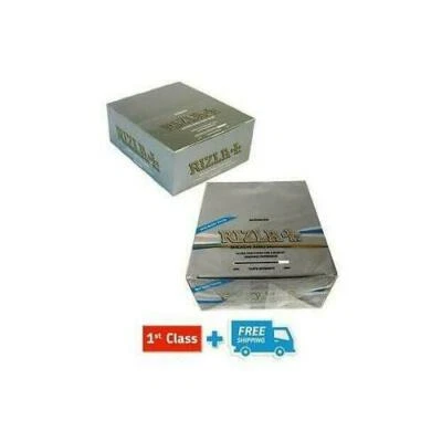 RIZLA SILVER KING SIZE SLIM, SILVER MICRON CIGARETTE SMOKING ROLLING PAPERS - Image 1 of 3