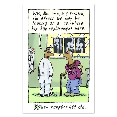 Funny BIRTHDAY Card, Hip "When Rappers Get Old" by American Greetings + Envelope - Image 1 of 4