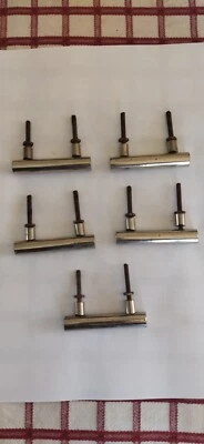 5 anciennes poignées de meuble /commode vintage tubes / barres chromés - Photo 1/4