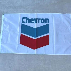 Chevron Gas Station Oil Co Logo Flag 60x35 Hanging Man Cave Garage Wall Decor - Picture 1 of 4