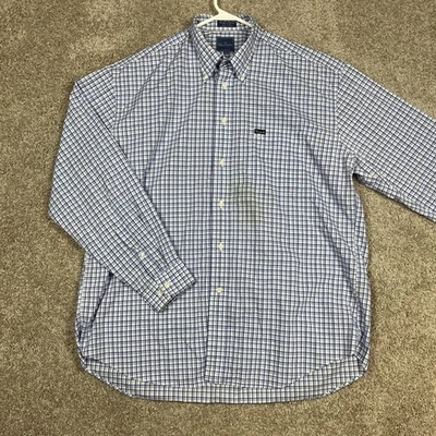 Camisa Faconnable Para Hombres 2XL Azul Blanco A Cuadros Con Botones Manga Larga Bolsillo EE. UU. Foto 1 de 4