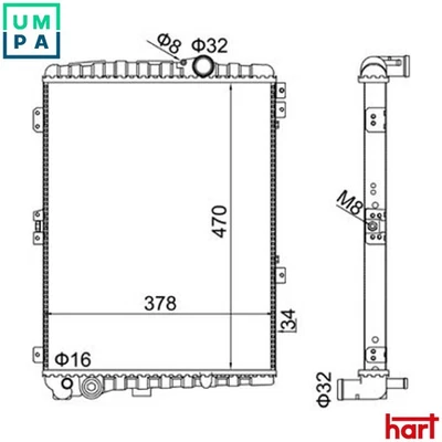 RADIATOR ENGINE COOLING 603 054 FOR AUDI 90/B2/B3 80/B4 COUPE WE/KK/KL/KE 2.1L - Image 1 of 4