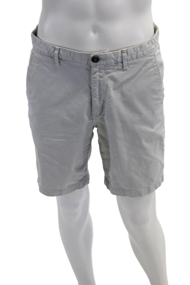 Pantalones Cortos Chinos Michael Kors Para Hombres Cremallera Tiro Medio Gris Claro Algodón Talla 32 Foto 1 de 4