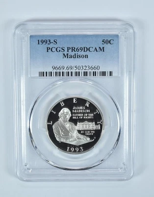 1993-S Madison Bill Of Rights Commemorative Half Dollar PR69 DCAM PCGS *2613 - Image 1 of 4