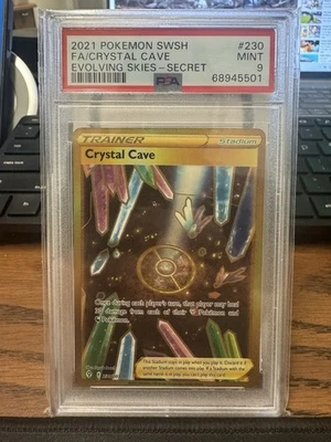 Pokémon TCG Crystal Cave Evolving Skies 230/203 Holo Secret Rare PSA 9 - Image 1 of 2