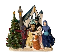 Caja de música ligera vintage de cerámica molde atlántico árbol de Navidad villancicos años 70 - Imagen 1 de 8