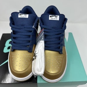 Supreme x Nike Dunk SB Low QS Jewel Swoosh métallisé or - Taille 10,5 CK3480 700 - Photo 1/12