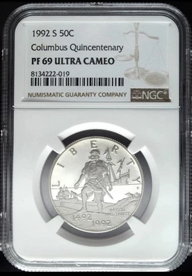 1992 S NGC PF 69 UCAM Columbus Quincentenary Commemorative Clad Half Dollar - Image 1 of 2