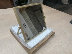 **Bulk Buy** x100 NEW Gold framed square free standing mirrors 25 x 25cm - Picture 1 of 3