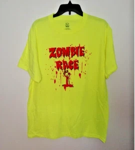 Camiseta Zombie Race Amarilla Neón Fruta del Telar Talla L Camiseta Nueva Sin Etiquetas - Imagen 1 de 4