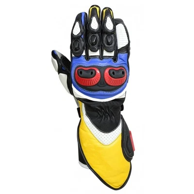 Guantes de carreras de motocicletas de cuero real para hombre equipo de protección para montar motocicletas Foto 1 de 3