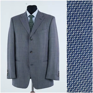 Mens PIERRE CARDIN Blazer 42R UK Size Herringbone Blue Wool Sport Coat Jacket - Picture 1 of 14