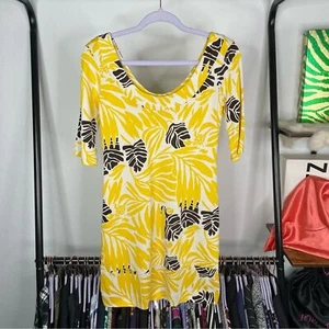 Diane Von Furstenberg VINTAGE Yellow Floral Knit Silk Dress - Picture 1 of 6
