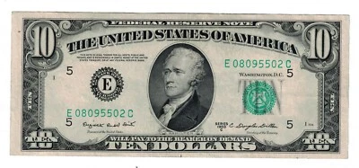 ** 1950 C $10 DOLLARS FEDERAL RESERVE NOTE RICHMOND FR-2013-E GEM. ** - Image 1 of 2