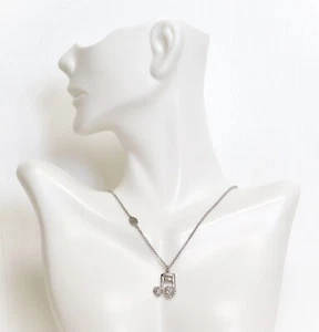 Juicy Couture Silver Plated Pave Music Note Pendant Necklace - Picture 1 of 23