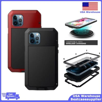 Funda Gorila de metal de aluminio resistente a prueba de golpes para iPhone 14 12 XS 13 Pro 7 8 Foto 1 de 4
