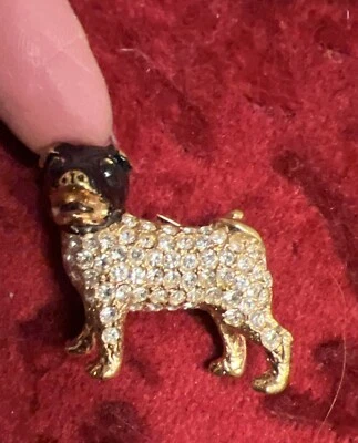 Broche/Estatuilla Perro 3D Cristal Dorado SHARPEI SHAR-PEI Hecho en LONDRES 22ct Chapado Foto 1 de 4
