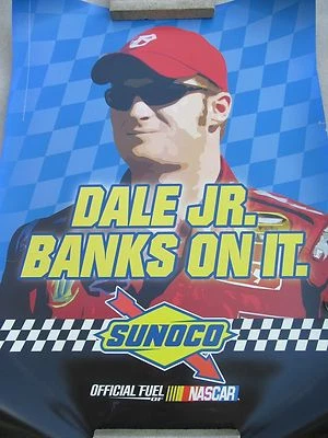 Vtg NASCAR Dale Earnhardt Jr 59x44 Poster Sunoco Gas Racing Fuel 2005 Promo Ad - Image 1 of 4