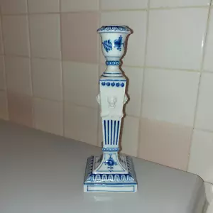 Royal Copenhagen Blue Fluted Porcelain Candle Holder with Lion Heads 8.8" tall - Picture 1 of 14