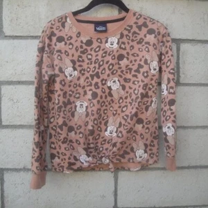 Disney Girls Top Minnie Mouse Animal Print Cheetah Tie Waist Pullover Size L - Picture 1 of 3