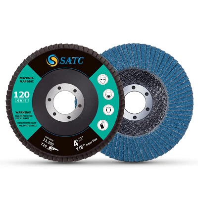 50PCS 4.5 Zirconia Flap Disc 4-1/2 x7/8 120 Grit Sanding Grinding Grinder Wheels - Image 1 of 4