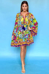 ANTICA SARTORIA 2024 SORRENTO BY THE SEA TIE FRONT DRESS NWT O/S - Picture 1 of 7