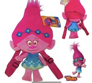 Trolls Backpack Shoulder Bag School Nursery Girls Plush Lunch Poppy - Picture 1 of 2
