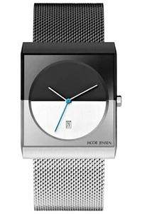 Jacob Jensen Men's Watch Quartz Steel/Black 515 - Picture 1 of 3