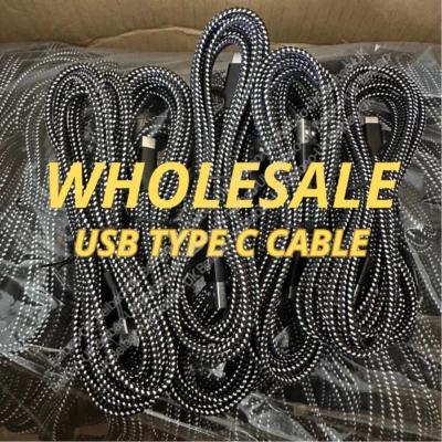 Lote 10 pés USB tipo C carregador rápido cabo de carregamento para Samsung S8 S9 iPhone 15 - Imagem 1 de 4