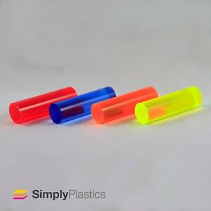 Fluorescent Extruded Acrylic Plastic Perspex Rod / Various Diameters & Lengths