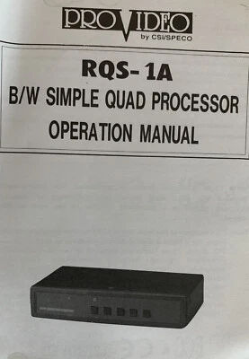 Pro Video RQS-1A Quad Splitter High Resolution Black White Processor4 Channel - Image 1 of 4