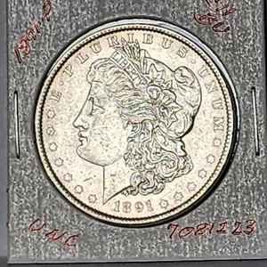 1891 1891-P MORGAN SILVER DOLLAR BLAST WHITE CH BU 7081223-49W - Picture 1 of 4