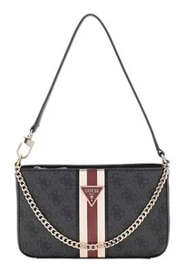 GUESS Noelle Mini Top Zip Shoulder Bag Schultertasche Tasche Coal Logo Neu - Bild 1 von 3
